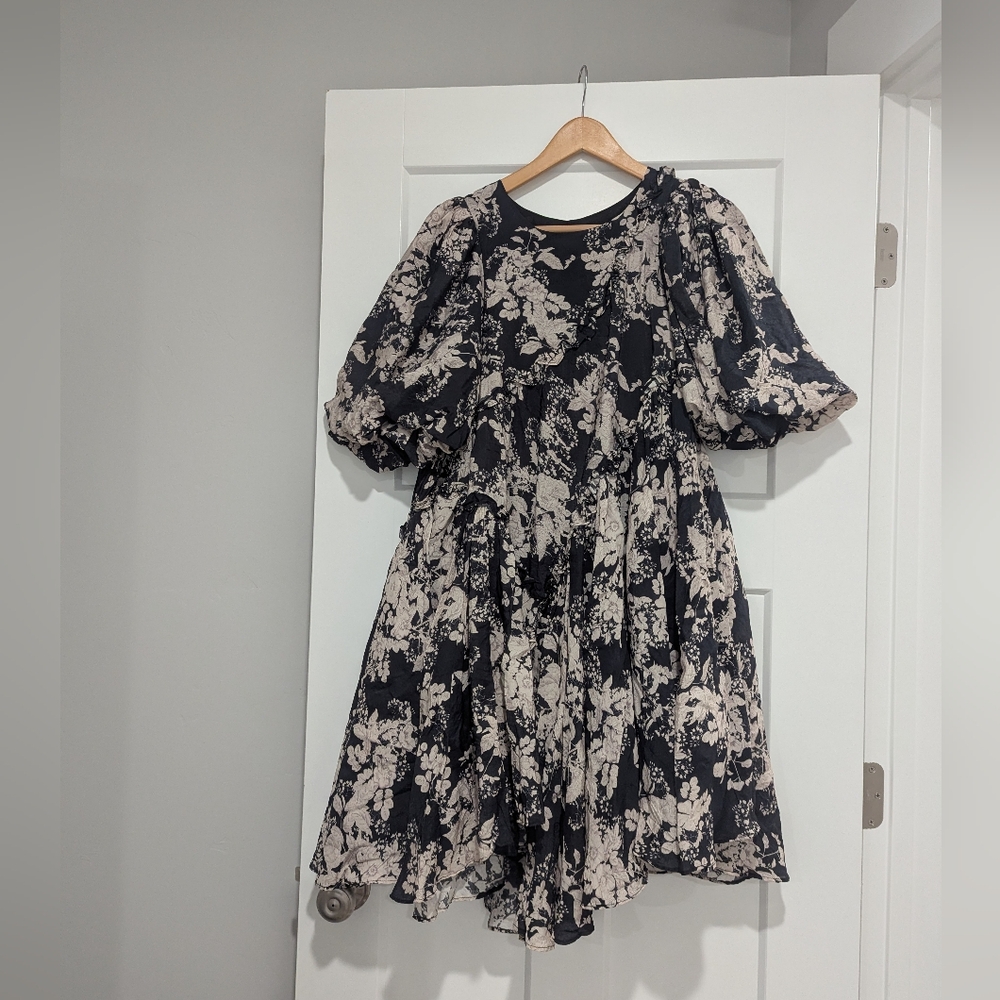 Black Floral Mini Dress